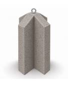 Dissuasore traffico stradale incrociato in cemento calcestruzzo - colore Bianco sabbiato - cm 41x41x65h - Conforme ai CAM