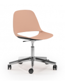 Sedia girevole ed elevabile con base a 5 razze in alluminio lucido - Sedile e schienale monoscocca in polipropilene - CAM
