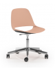 Sedia girevole ed elevabile con base a 5 razze in alluminio lucido - Sedile e schienale monoscocca in polipropilene - CAM