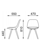 Sedia fissa con base a 4 gambe in legno verniciato al naturale - Sedile e schienale monoscocca in polipropilene - CAM