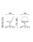 Sedia girevole ed elevabile con base a 5 razze in nylon nero - Sedile e schienale monoscocca in polipropilene - CAM