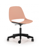 Sedia girevole ed elevabile con base a 5 razze in nylon nero - Sedile e schienale monoscocca in polipropilene - CAM