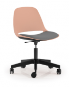Sedia girevole ed elevabile in polipropilene con base a 5 razze in nylon nero - Sedile imbottito - CAM