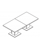 Tavolo riunione rettangolare composto con piano e struttura a colonna in melaminico - colori a scelta - cm 240x120x74h