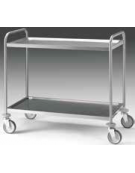 CARRELLO ACCIAIO INOX AISI 304 - N° 2 RIPIANI - CM 89x59x96H - Portata kg 120