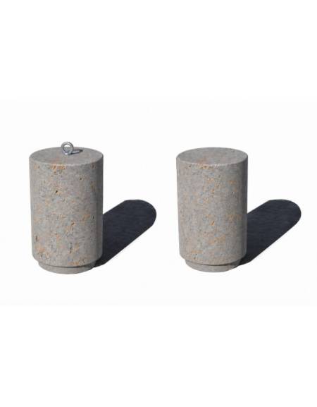 Dissuasore stradale in cemento cilindrico colore Grigio travertino - Diametro cm 35 - Altezza cm 60 - Conforme ai CAM