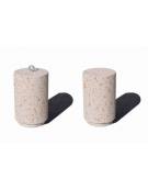 Dissuasore stradale in cemento cilindrico colore bianco travertino - Diametro cm 35 - Altezza cm 60 - Conforme ai CAM