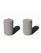 Dissuasore stradale in cemento cilindrico colore Bianco sabbiato - Diametro cm 35 - Altezza cm 60 - Conforme ai CAM