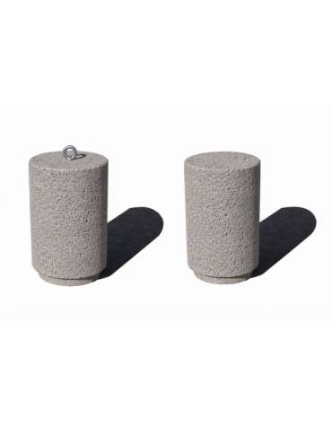 Dissuasore stradale in cemento cilindrico colore Bianco sabbiato - Diametro cm 35 - Altezza cm 60 - Conforme ai CAM