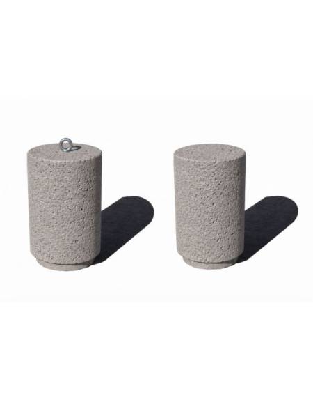 Dissuasore stradale in cemento cilindrico colore Bianco sabbiato - Diametro cm 35 - Altezza cm 60 - Conforme ai CAM