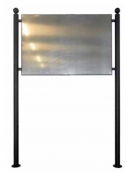 Bacheca in acciaio zincato con pannello in alluminio cm 200x150 - Da inghisare - Larghezza esterna cm 228