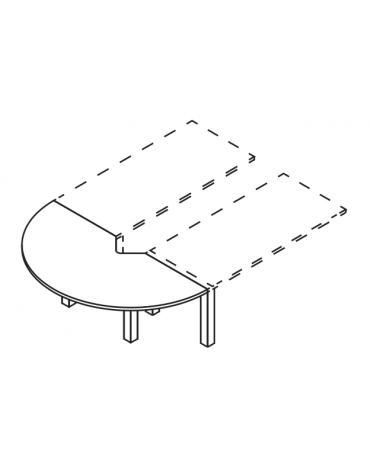 Terminale doppio per tavoli conferenza con piano in melaminico e gambe autoportanti metalliche - cm 222x111x74h