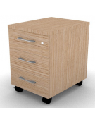 Cassettiera in melaminico su ruote, cassetti con chiusura ammortizzata e cassetto porta cancelleria - cm 42x56x59h