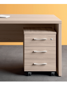 Cassettiera in melaminico su ruote, cassetti con chiusura ammortizzata e cassetto porta cancelleria - cm 42x56x59h