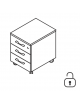 Cassettiera in melaminico su ruote, cassetti con chiusura ammortizzata e cassetto porta cancelleria - cm 42x56x59h