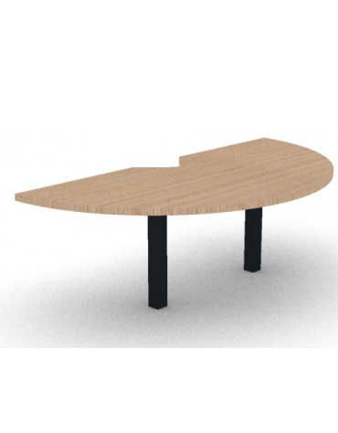 Terminale doppio per tavoli conferenza con piano in melaminico e gambe autoportanti metalliche - cm 222x111x74h