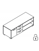 Mobile servente per scrivania in melaminico con contenitore giorno, un vano chiuso con anta e cassettiera - cm 168x60x54,6h