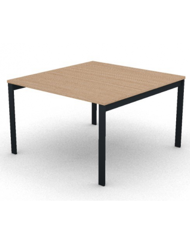 Tavolo riunione con piano melaminico spessore mm 25 e gambe a ponte metalliche - Colori a scelta - cm 120x125x74h