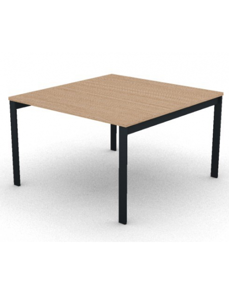 Tavolo riunione con piano melaminico spessore mm 25 e gambe a ponte metalliche - Colori a scelta - cm 120x125x74h