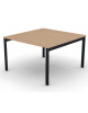 Tavolo riunione con piano melaminico spessore mm 25 e gambe a ponte metalliche - Colori a scelta - cm 120x125x74h