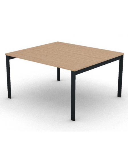 Tavolo riunione con piano melaminico spessore mm 25 e gambe a ponte metalliche - Colori a scelta - cm 140x125x74h