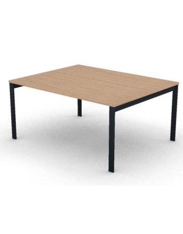 Tavolo riunione con piano melaminico spessore mm 25 e gambe a ponte metalliche - Colori a scelta - cm 160x125x74h