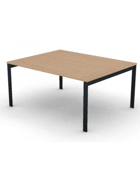 Tavolo riunione con piano melaminico spessore mm 25 e gambe a ponte metalliche - Colori a scelta - cm 160x125x74h