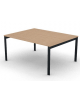 Tavolo riunione con piano melaminico spessore mm 25 e gambe a ponte metalliche - Colori a scelta - cm 160x125x74h