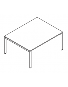 Tavolo riunione con piano melaminico spessore mm 25 e gambe a ponte metalliche - Colori a scelta - cm 180x125x74h