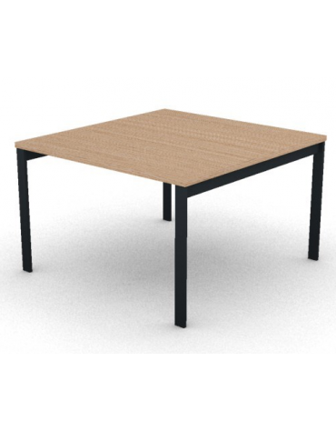 Tavolo riunione con piano melaminico spessore mm 30 e gambe a ponte metalliche - Colori a scelta - cm 120x125x74,5h