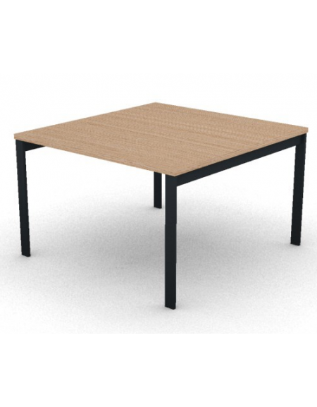 Tavolo riunione con piano melaminico spessore mm 30 e gambe a ponte metalliche - Colori a scelta - cm 120x125x74h
