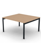 Tavolo riunione con piano melaminico spessore mm 30 e gambe a ponte metalliche - Colori a scelta - cm 140x125x74h