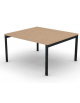 Tavolo riunione con piano melaminico spessore mm 30 e gambe a ponte metalliche - Colori a scelta - cm 140x125x74h