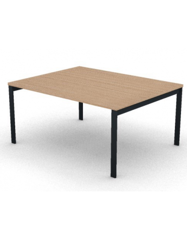Tavolo riunione con piano melaminico spessore mm 30 e gambe a ponte metalliche - Colori a scelta - cm 160x125x74,5h