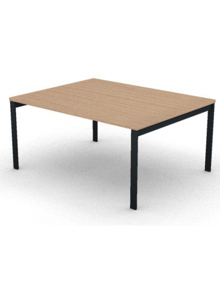 Tavolo riunione con piano melaminico spessore mm 30 e gambe a ponte metalliche - Colori a scelta - cm 160x125x74h