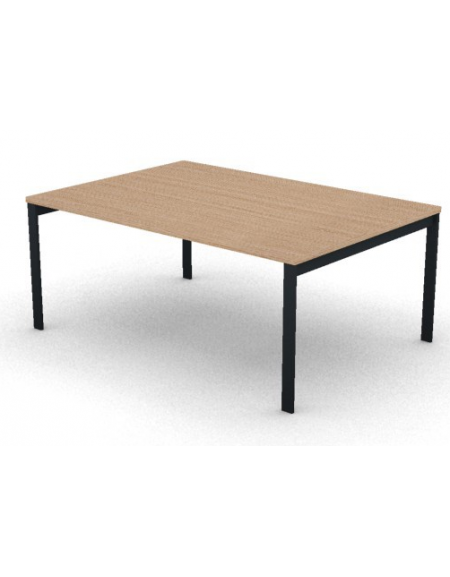 Tavolo riunione con piano melaminico spessore mm 30 e gambe a ponte metalliche - Colori a scelta - cm 180x125x74h