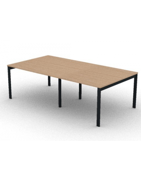 Tavolo riunione piano due pezzi in melaminico spessore mm 25 e gambe a ponte metalliche - Colori a scelta - cm 240x125x74h