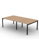 Tavolo riunione piano due pezzi in melaminico spessore mm 25 e gambe a ponte metalliche - Colori a scelta - cm 240x125x74h