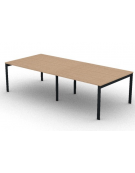 Tavolo riunione piano due pezzi in melaminico spessore mm 25 e gambe a ponte metalliche - Colori a scelta - cm 280x125x74h
