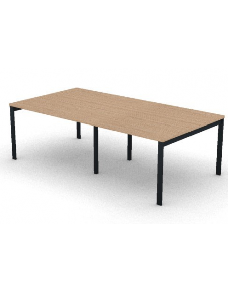 Tavolo riunione piano due pezzi in melaminico spessore mm 30 e gambe a ponte metalliche - Colori a scelta - cm 240x125x74,5h