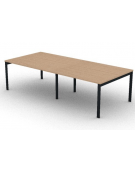 Tavolo riunione piano due pezzi in melaminico spessore mm 30 e gambe a ponte metalliche - Colori a scelta - cm 280x125x74,5h