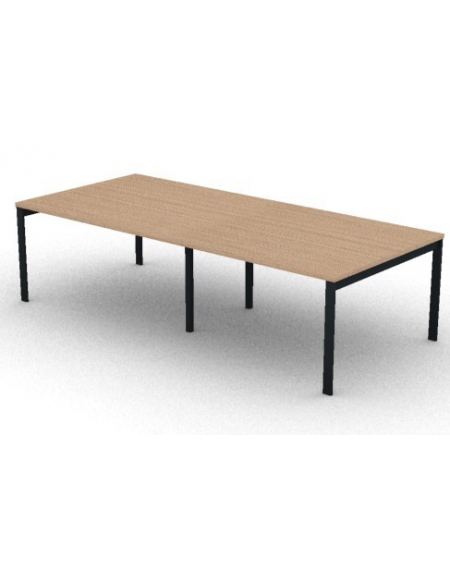 Tavolo riunione piano due pezzi in melaminico spessore mm 30 e gambe a ponte metalliche - Colori a scelta - cm 280x125x74,5h