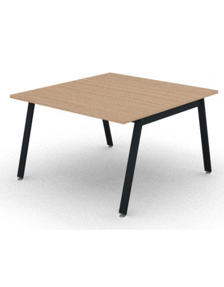 Tavolo riunione con piano melaminico spessore mm 25 e gambe inclinate metalliche - Colori a scelta - cm 120x125x74h