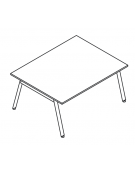 Tavolo riunione con piano melaminico spessore mm 25 e gambe inclinate metalliche - Colori a scelta - cm 120x125x74h