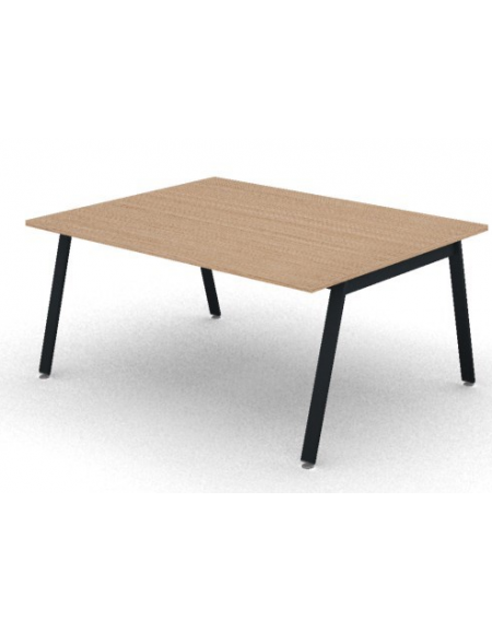 Tavolo riunione con piano melaminico spessore mm 25 e gambe inclinate metalliche - Colori a scelta - cm 160x125x74h
