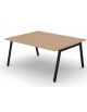 Tavolo riunione con piano melaminico spessore mm 25 e gambe inclinate metalliche - Colori a scelta - cm 160x125x74h