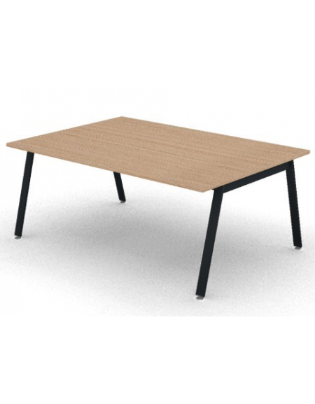 Tavolo riunione con piano melaminico spessore mm 25 e gambe inclinate metalliche - Colori a scelta - cm 180x125x74h