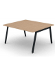 Tavolo riunione con piano melaminico spessore mm 30 e gambe inclinate metalliche - Colori a scelta - cm 140x125x74,5h
