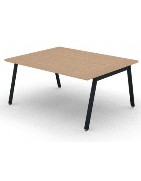 Tavolo riunione con piano melaminico spessore mm 30 e gambe inclinate metalliche - Colori a scelta - cm 160x125x74,5h