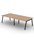Tavolo riunione piano due pezzi in melaminico spessore mm 25 e gambe inclinate metalliche - Colori a scelta - cm 280x125x74h